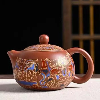 Чайник цвета эмали фиолетовый песок Dahongpao Xishi Pot керамический чайник ручной работы для домашнего заваривания