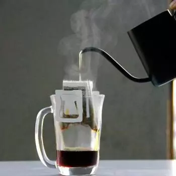 Чайник для кофе и чая из нержавеющей стали с длинным узким носиком объемом 350 мл 350ml серебряный