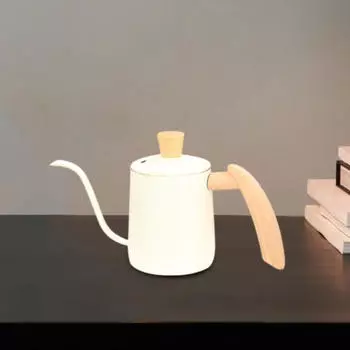 Чайник для кофе, походный горшок, портативный подарок на день рождения, налитый вручную для дома 350ML White