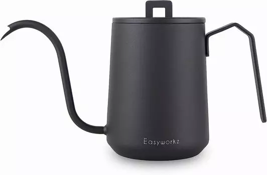 Чайник Easyworkz Gooseneck объемом 600 мл из нержавеющей стали с удлиненным носиком [матовый черный]