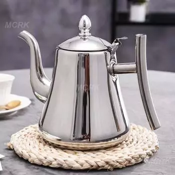 Чайник из нержавеющей стали Royal Tea Pot объемом 1000/1500 мл с ситечком для чая, золотисто-серебряный чайник с заварочным устройством для чая, цветочный чайник Oolong