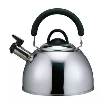 Чайник Kai KAI со свистком, совместимый с Cheftron IH, совместимый с газовой плитой, изготовлен в Японии, DY5056, 2,5 л серебряный