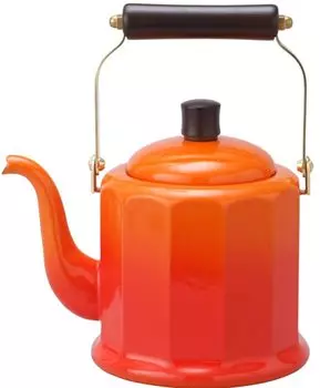 Чайник Nodahoro эмалированный, совместимый с газом, произведен в Японии, Royal Classic Orange 2.0L Fire/IH RCL-50KOR оранжевый