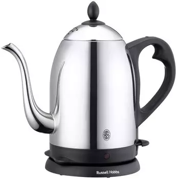 Чайник Russell Hobbs Cafe Kettle Silver 7412JP с расширенной гарантией на 3 месяца. Электрический чайник с узким горлом, быстрый нагрев, функция предотвращения пустого приготовления пищи.