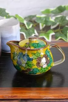 Чайник Стильная столовая посуда Кутани Варе Горшок Yoshidaya Fuyo Pottery Brand Японская столовая посуда Сделано в Японии В комплекте с сеткой для заваривания чая
