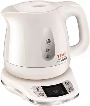 Чайник Tefal Apresia AG Plus Control Pearl White с регулировкой температуры, компактный, с функцией предотвращения закипания, с автоматическим отключением питания, бойлер KO6201JP 0,8 л