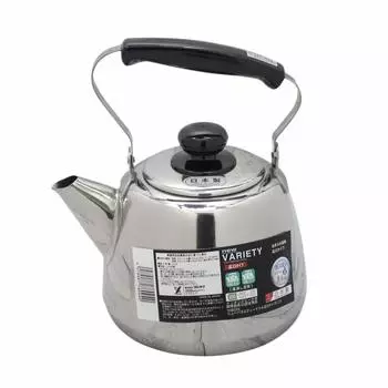 Чайник Yoshikawa New Variety Kettle 160 с широким горлом, совместимый с огнем, из нержавеющей стали, изготовлен в Японии, Tsubame Sanjo YH8094 2,3 л, IH/Open серебряный