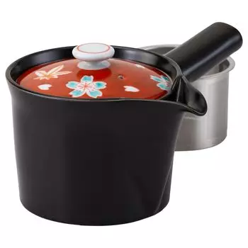 Чайник заварочный Imari ware из нержавеющей стали с емкостью для чая черного цвета, изготовлен в Японии 25508 (супер фильтр), красный, весна, осень, узор, красный, прибл. красный