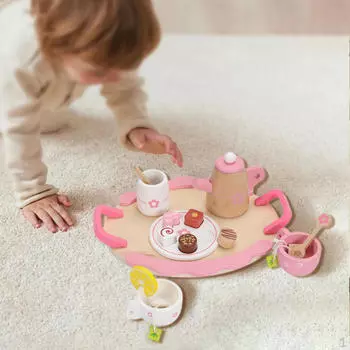 Чайный набор для малышей Princess Time Toys ролевые игрушки Деревянный игровой набор для вечеринок