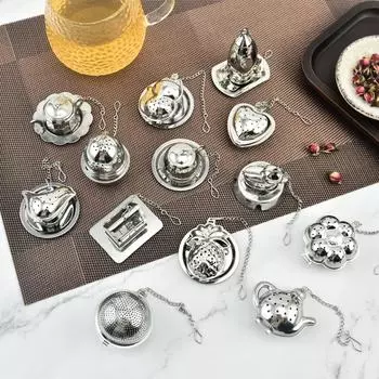 Чайный сервиз из нержавеющей стали 304, диффузор, цепь, фильтр для чайного сервиза, утечка, креативные принадлежности для чайного сервиза, аксессуары для чайного сервиза в гостиной