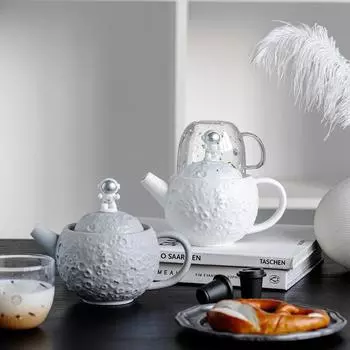 Чайный сервиз в форме астронавта, кружка для чайника, чайная утварь для пуэра, чайник, чашка, чайники, китайское стекло, кухня, обеденный бар, домашний сад светло-серый