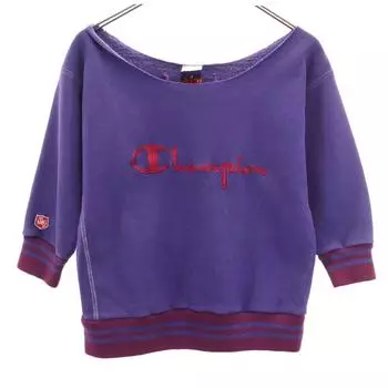 Champion 90s Old embroidered tag 7 minutes sleeve Reverse Weave Sweatshirt trainer Women Used