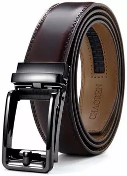 CHAOREN Business Belt Plus Genuine Leather Easy to No Stepless Multiple 35mm Box Included Men s - Auto-Lock, Size, - Use, Holes, Adjustment, Sizes,