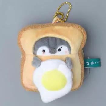 Character Penguin Egg Toast Pineapple Bun Plush Doll Keychain For Gift Giving Egg Toast