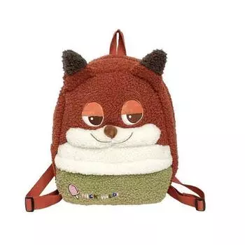 Character Zootopia Theme Plush Backpack Anime Movie Peripheral Schoolbag Cartoon