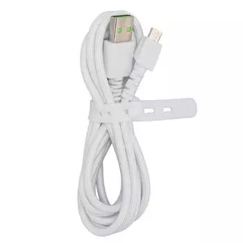 Charging Cable for Naga Pro Mouse Micro USB 5.9ft Long Antiwear Nylon Metal Mouse Charger Cord for белый