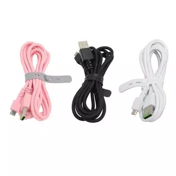 Кабель для зарядки мыши Naga Pro USB длиной .9 футов, износостойкий нейлоновый металлический шнур для зарядки мыши для R White