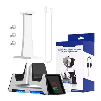 Charging Station Earphone Display Stand for PS-VR2 Headset Holder Game Controller Charger Base with LED Indicator