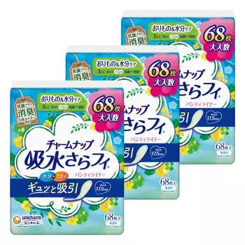 Charm Nap Water Absorbing Sarafi Panty Liner 3cc Unscented Deodorizing Type those with light urine 204 sheets sheets x 3 [Bulk Purchase] Women s