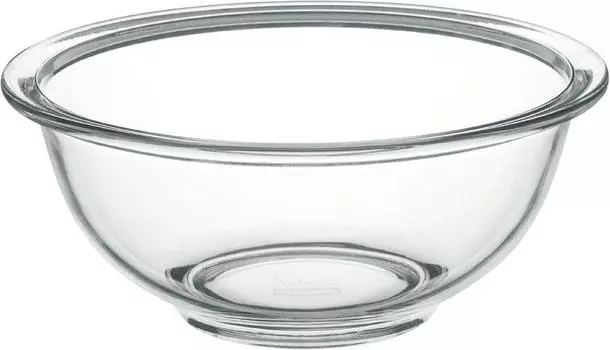 Чаша из термостойкого стекла iwaki AGC Techno Glass с круглым внешним диаметром, безопасным широким горлом для легкого смешивания ингредиентов и низким центром тяжести чистый