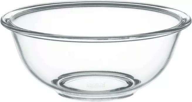 Чаша из термостойкого стекла iwaki AGC Techno Glass, круглая, внешний диаметр 25 см, безопасная конструкция с широким горлом для легкого смешивания ингредиентов, низкий центр тяжести чистый
