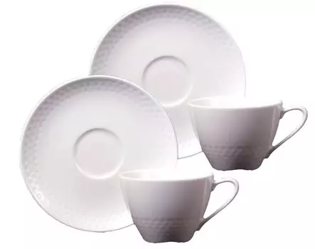 Чашка-блюдце Noritake Coffee 210cc Rhythm White Подходит для использования в микроволновой печи Можно мыть в посудомоечной машине 2 клиента Тонкий фарфор и (Парный набор) (Для чая) П5389Л/1610