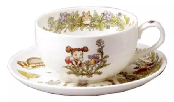 Чашка для чая с молоком Noritake Bone China Мой сосед Тоторо и блюдце T97285/4660-2