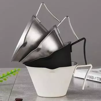 Чашка для кофе, мерные чашки для эспрессо, кувшин для молока из нержавеющей стали с ручкой и V-образным носиком, кухонные принадлежности, кофейная посуда чёрный