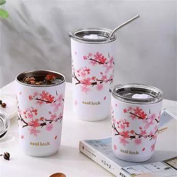 Чашка для воды из нержавеющей стали с крышкой, чашки для кофе и молока, портативная термокружка для путешествий