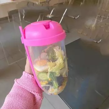 Чашка для завтрака, салата, чашки для йогурта, молока, портативная с вилкой, чашки для соуса, бутылка для хранения еды, коробка для бенто, коробка для обеда белый