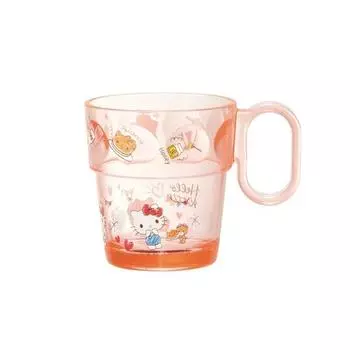 Чашка Hello Kitty с акриловой ручкой 220 мл KSA1, персиковый, 1 шт., Популярные корейские товары для родителей