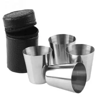 Чашка Кружка Мини Посуда для питья Стеклянная Tiki Подарки для путешествий на открытом воздухе Персонализированные чашки Кухня Практичная сталь Обеденная. Виски шт/набор 4 бар 30-170ml