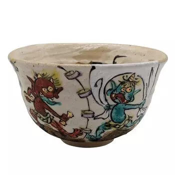 Чашка Mino Ware Wada Hitori Matcha, чашка для чая, 13 см, Fujin Raijin, сделано в Японии, прибл.. 105-0013 белый
