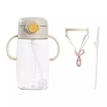Чашка соломенная Lalabee Plus Tritan, слоновая кость, 1 шт., 350мл