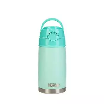 Чашка-соломинка Nubi One Touch из нержавеющей стали, 300 мл, мятный шоколад, 1 шт.
