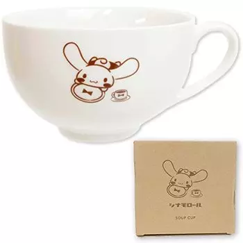 Чашка супа Sanrio Sanrio Cinnamoroll, 13,8 жидких унций (380 куб.см), Подарочная коробка, подогреваемая в микроволновой печи, можно мыть в посудомоечной машине, персонаж, милый, подарок, классический, ретро