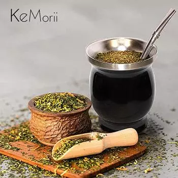 Чашка Yerba Mate из нержавеющей стали 304 с двойными стенками, портативная чайная кружка на 8 унций, аргентинская тыква Yerba Mate с бомбочками и чисткой