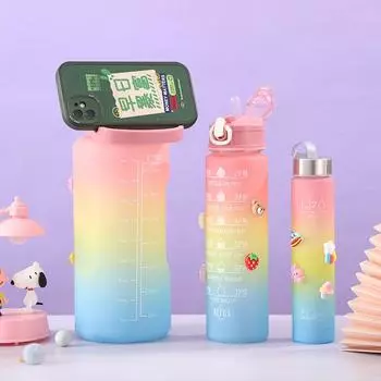 Чашки для девочек Bounce, чашки большой емкости, чашки с плавным перемещением, переносные ручки, пластиковые чашки. 480ml