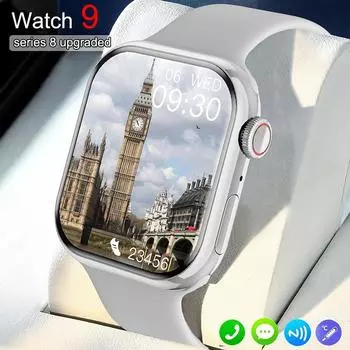 Часы 9 Смарт-часы Bluetooth Вызов Мужчины NFC Трекер здоровья IP67 Водонепроницаемые женские спортивные умные часы