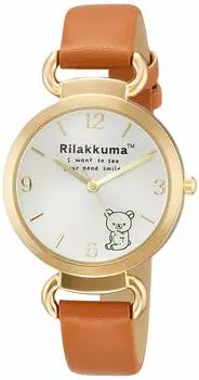Часы ALIAS Rilakkuma Analog с водонепроницаемым кожаным ремешком WW20104SXRK женские коричневые