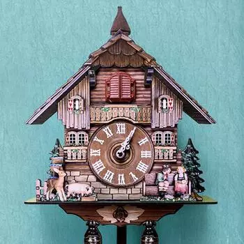 Часы-будильник Bird Time Bell Swing в стиле имитации дерева с легко читаемыми циферблатами и кукушкой CM012