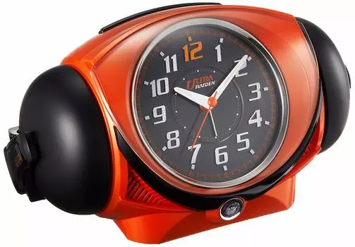 Часы-будильник Seiko аналоговые с громким звуком звонка PYXIS ULTRA RAIDEN оранжевый металлик NR441E SEIKO