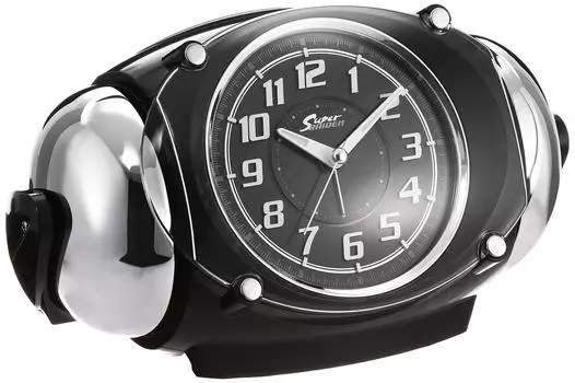 Часы-будильник Seiko аналоговый громкий звонок PYXIS RAIDEN черный металлик NR438K SEIKO чёрный
