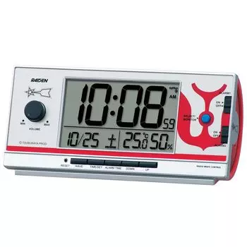 Часы-будильник Seiko Настольные часы с персонажем Ultraman RAIDEN PYXIS Radio Wave Digital Loud Volume Черные CQ165S 7716757 мм