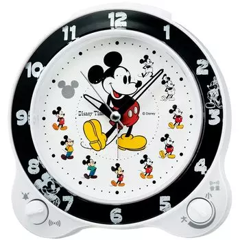 Часы-будильник Seiko Настольные часы с персонажами Disney Mickey Friends Аналоговые переключаемые Disney Time Белый жемчуг FD461W &