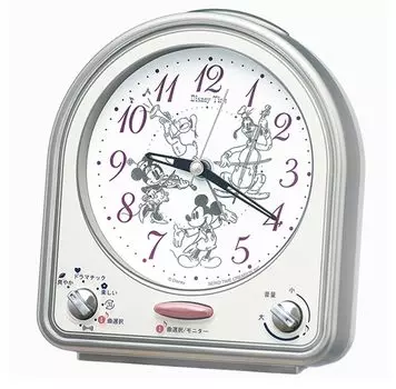 Часы-будильник Seiko с персонажами Disney Melody Silver FD486S серебряный