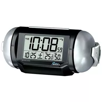 Часы-будильник Seiko с радиоприемником, цифровые, с большой громкостью, PYXIS SUPER RAIDEN, черный металлик NR523K SEIKO