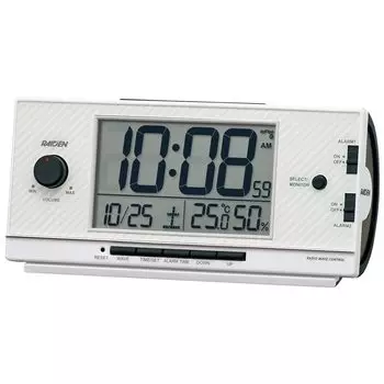Часы-будильник Seiko с радиоприемником и цифровой громкостью PYXIS RAIDEN White Pearl NR539W 7716757 мм