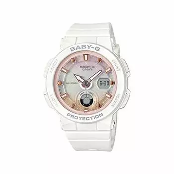 Часы CASIO BABY-G BEACH TRAVELER SERIES BGA-250-7A2 женские детские Ana-Digi водонепроницаемые белые