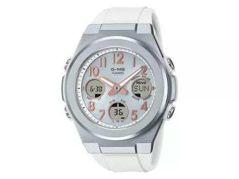 Часы CASIO BABY-G MSG-W610-7AJF с аналоговым цифровым радио и солнечной батареей, белый ремешок, 40,2 мм